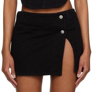 Magda Butrym Black Denim Mini Skirt